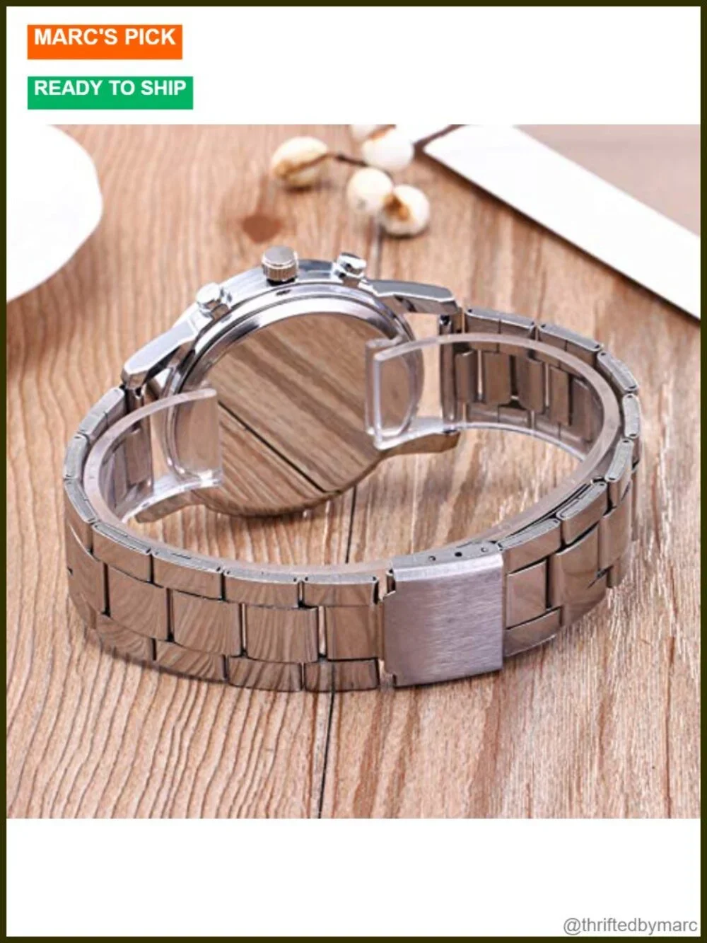 Stainless Steel Analog Quartz Watch for Business Casual